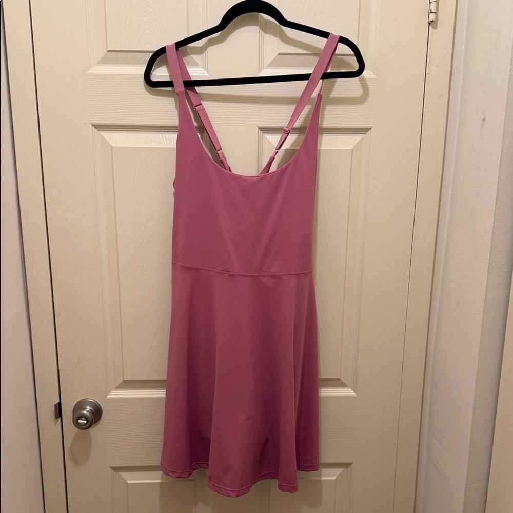 Mauve Pink Skater Dress with Crisscross Straps